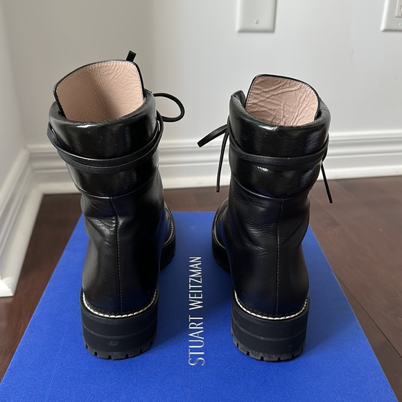 Stuart Weitzman Lexy Leather Combat Boots - Picture 5 of 16